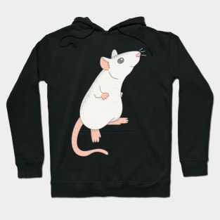 Cute white husky pet rat for ratlovers Hoodie